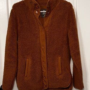 Cozy Sherpa Teddy Jacket in Rich Brown
